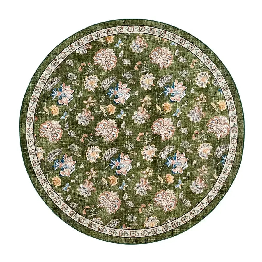 Vintage Floral Butterfly Botanical Area Rug - Jinchan Home