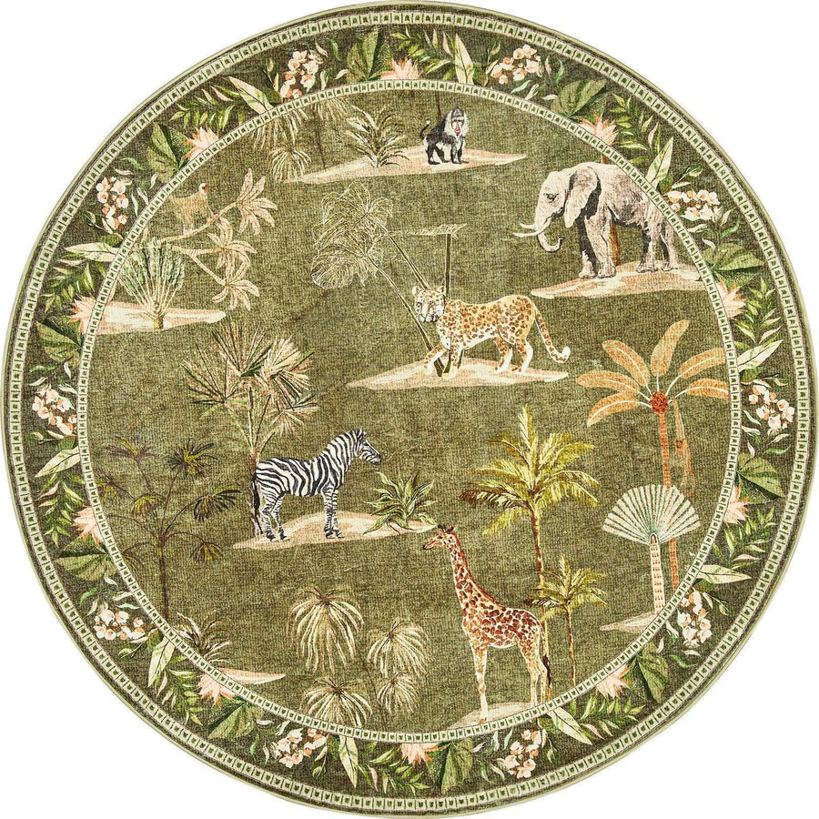 Vintage Safari Jungle Animal Area Rug - Jinchan Home