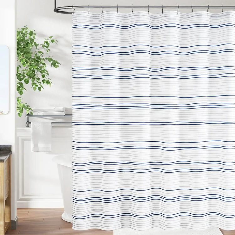 Two-Tone Striped Shower Curtain - Jinchan Home