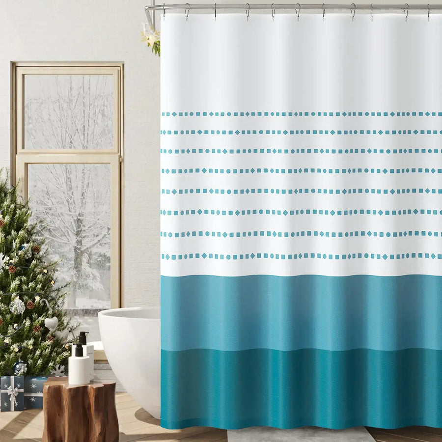 Boho Geometric Striped Shower Curtain - Jinchan Home