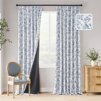 
                    
                      Botanical Birds Jouy Curtains - Jinchan Home
                    
                  