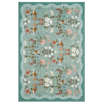 
                    
                      Vintage Floral & Hummingbird Embroidered Rug - Jinchan Home
                    
                  