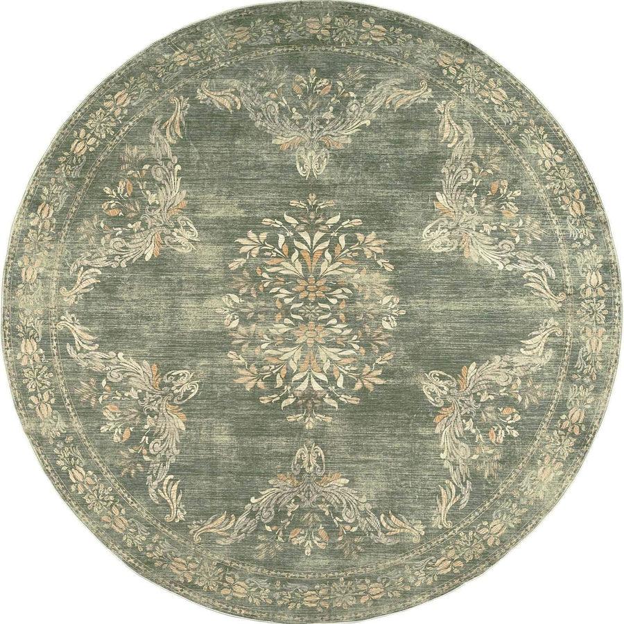 Soft Vintage Acanthus Floral Scrollwork Rug - Jinchan Home
