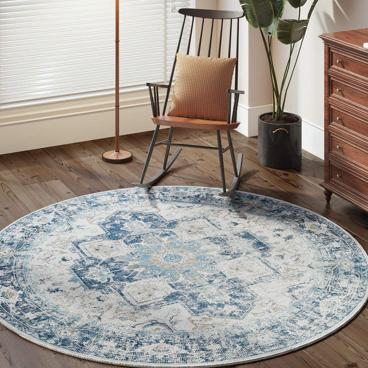 Mist-Toned Persian Bloom Rug - Jinchan Home