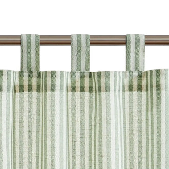 
                    
                      Striped Tab Top Linen Kitchen Curtains - Jinchan Home
                    
                  