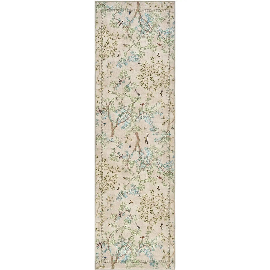 Branches & Birds Botanical Print Area Rug - Jinchan Home