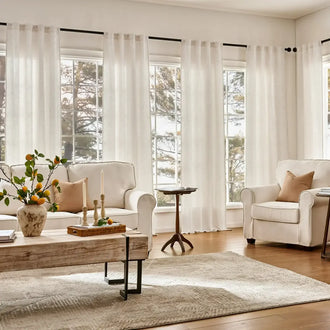 
                    
                      Solid Linen Blend Lined Curtains - Jinchan Home
                    
                  