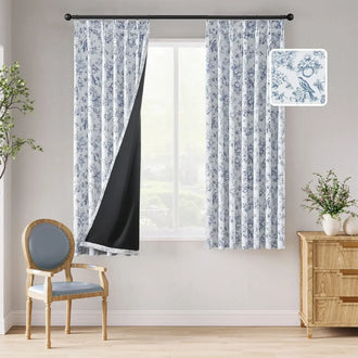 
                    
                      Botanical Birds Jouy Curtains - Jinchan Home
                    
                  