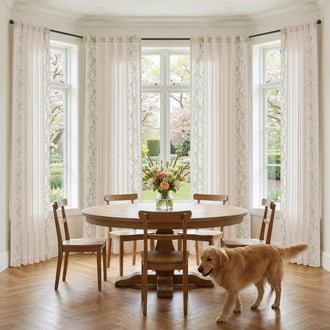 
                    
                      Embroidered Vine Linen Blend Curtains - Jinchan Home
                    
                  
