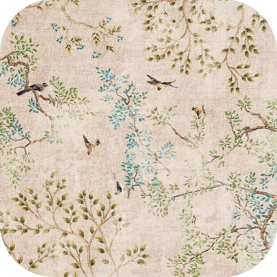 Branches & Birds Botanical Print Area Rug - Jinchan Home
