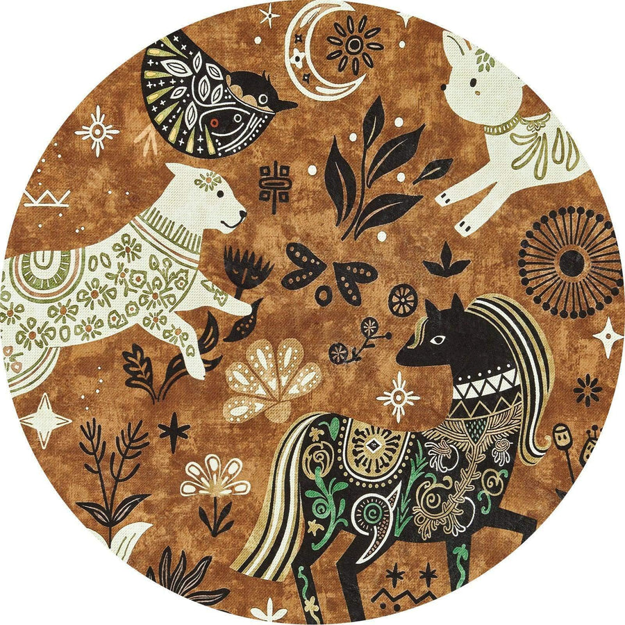 Boho Tribal Woodland Animal Rug - Jinchan Home