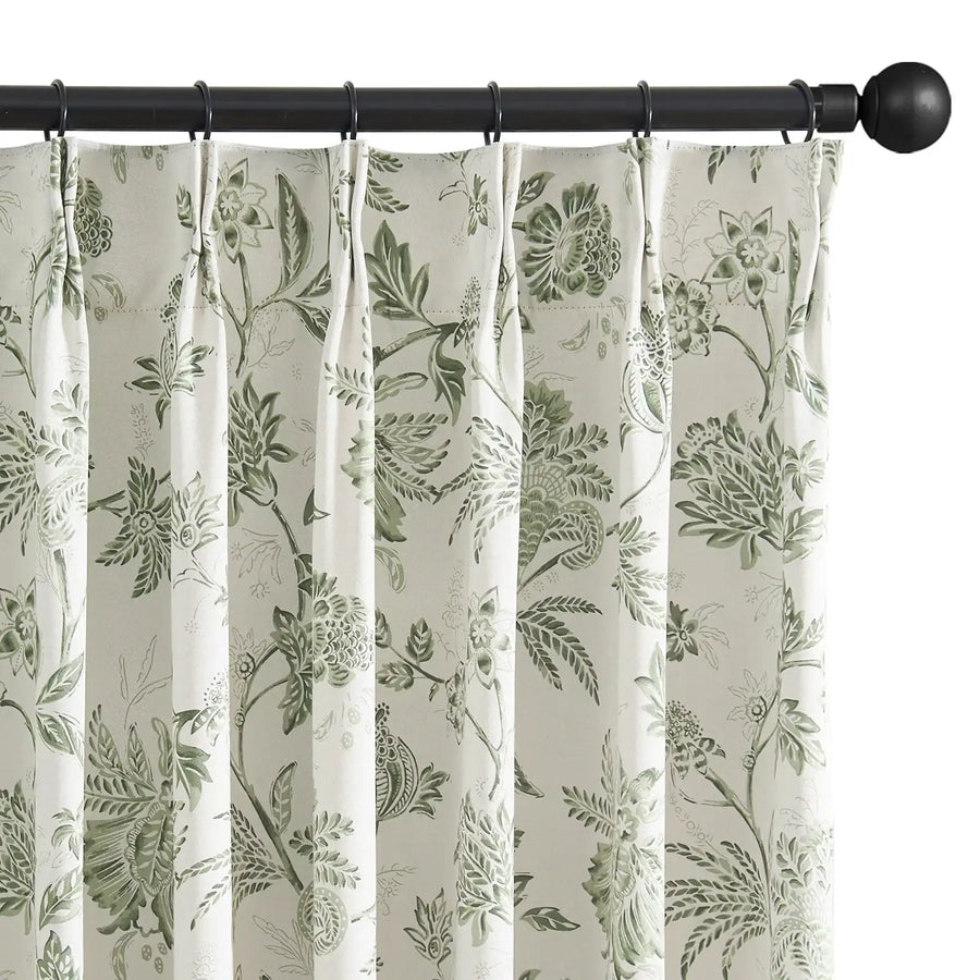 Floral Vine Pleated Korean Style Curtains - Jinchan Home