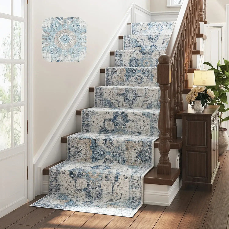 Mist-Toned Persian Bloom Rug - Jinchan Home