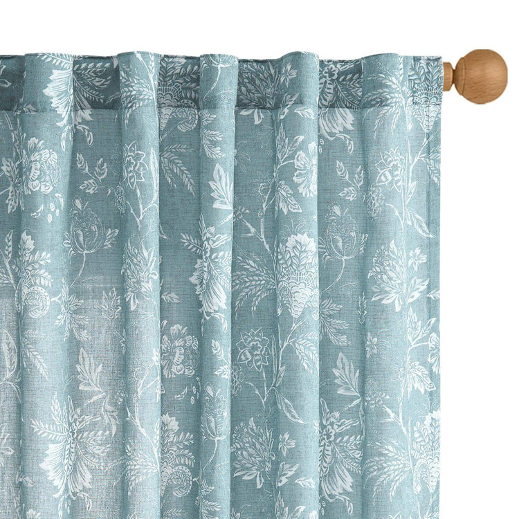Artistic Botanical Floral Print Curtains - Jinchan Home