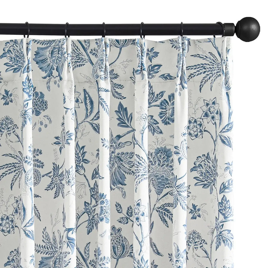 Floral Vine Pleated Korean Style Curtains - Jinchan Home
