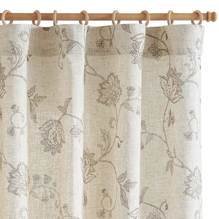 Poly-Linen Cross-Textured Iris Printed Curtains - Jinchan Home