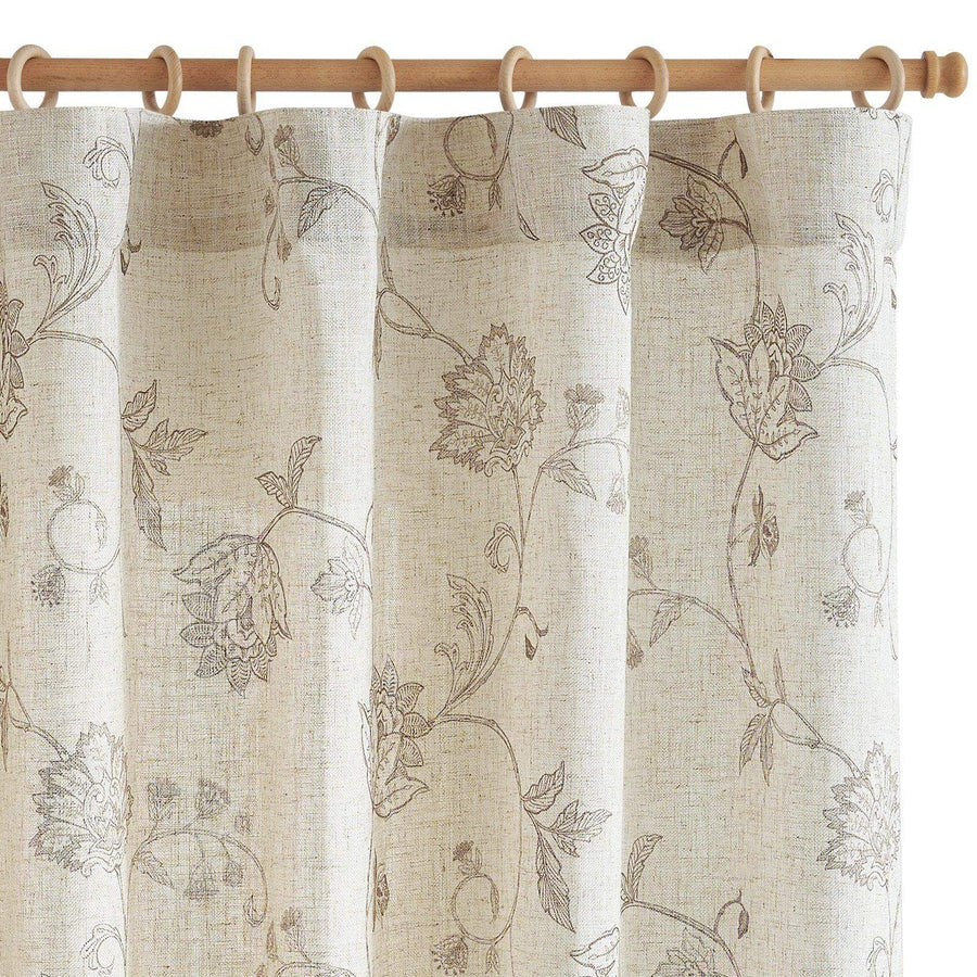 Poly-Linen Cross-Textured Iris Printed Curtains - Jinchan Home