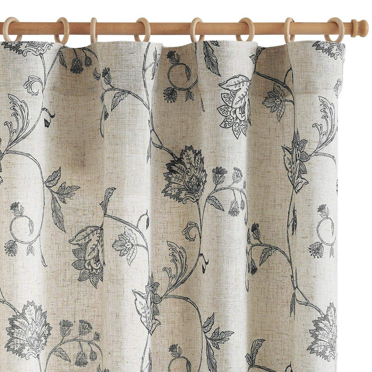 Poly-Linen Cross-Textured Iris Printed Curtains - Jinchan Home