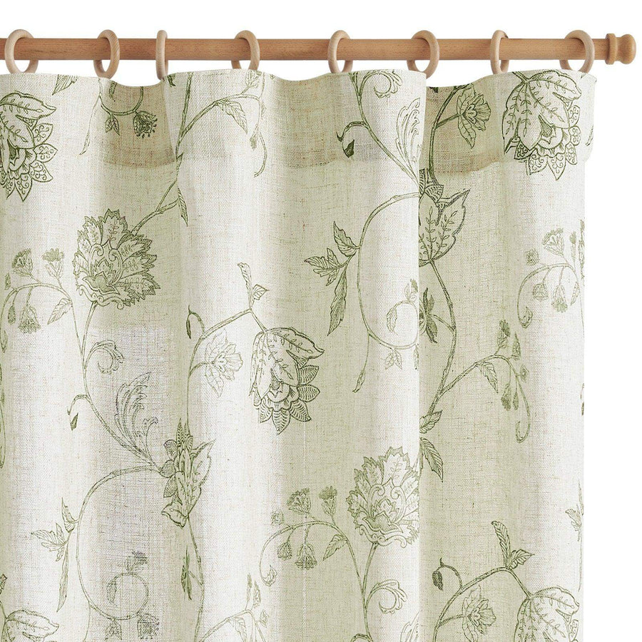 Poly-Linen Cross-Textured Iris Printed Curtains - Jinchan Home