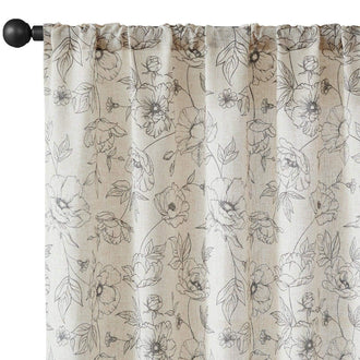 Floral Linen Curtains - Jinchan Home