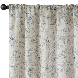 Floral Linen Curtains - Jinchan Home