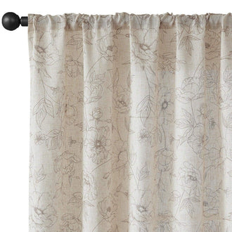 Floral Linen Curtains - Jinchan Home