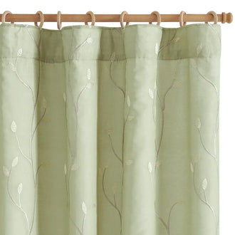 
                    
                      Vine Leaf Embroidered Lined Curtains - Jinchan Home
                    
                  