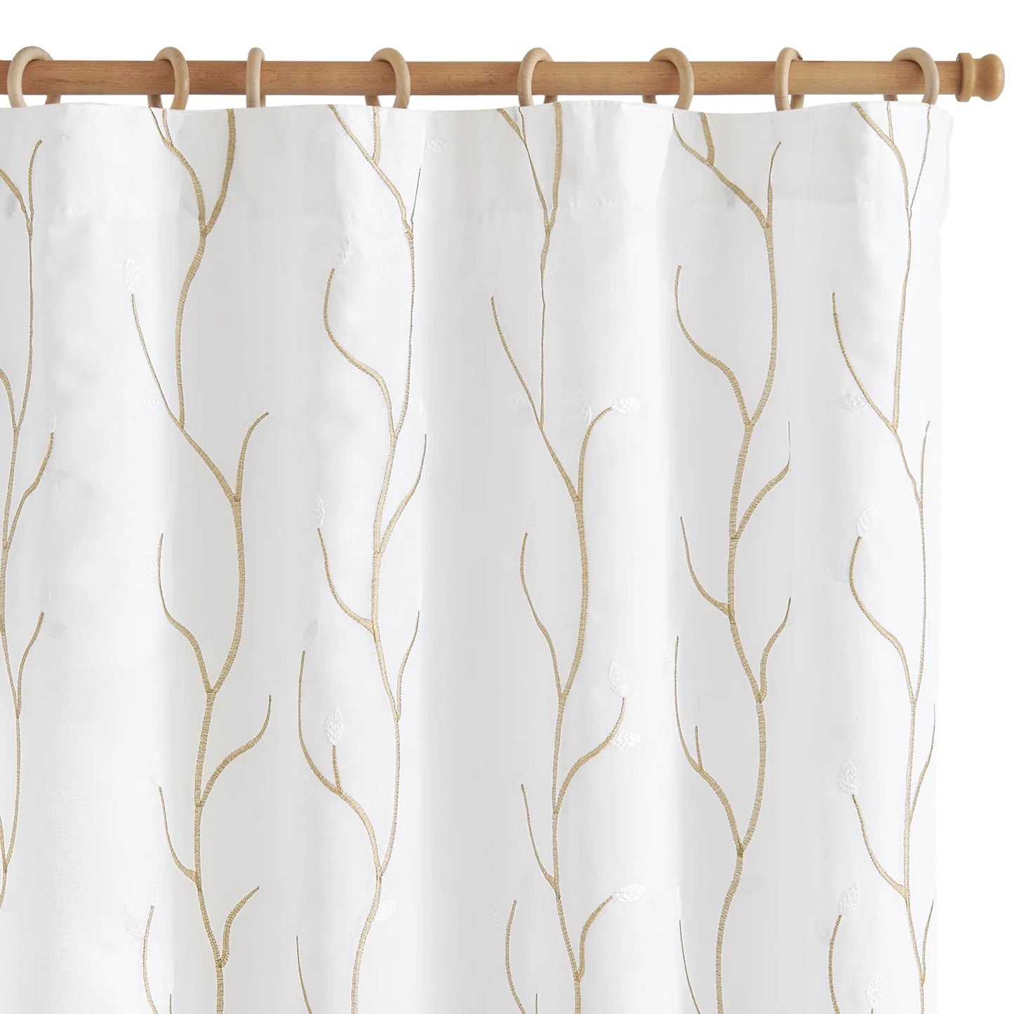Vine Leaf Embroidered Lined Curtains - Jinchan Home