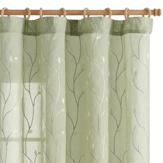 
                    
                      Leaf Embroidered Semi Sheers Curtains - Jinchan Home
                    
                  