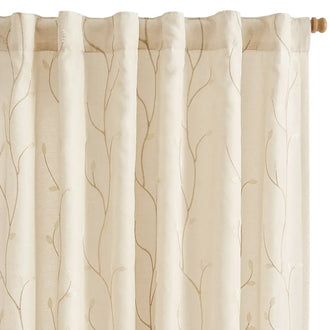 
                    
                      Vine Leaf Embroidered Lined Curtains - Jinchan Home
                    
                  
