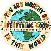 You Are Worthy Global Kids Round Rug - Jinchan Home
