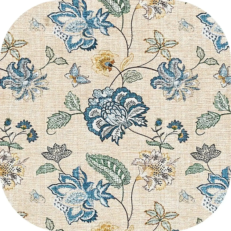 Vintage Floral Butterfly Botanical Area Rug - Jinchan Home