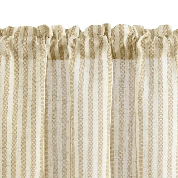 Colorful Striped Linen Wood Ear Edge Kitchen Curtains - Jinchan Home
