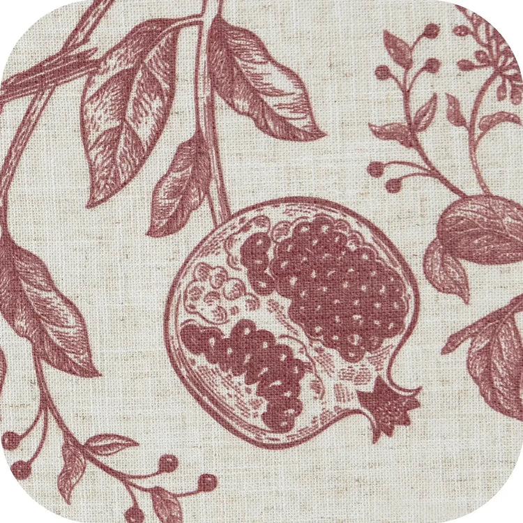 Pomegranate Botanical Linen Curtains - Jinchan Home