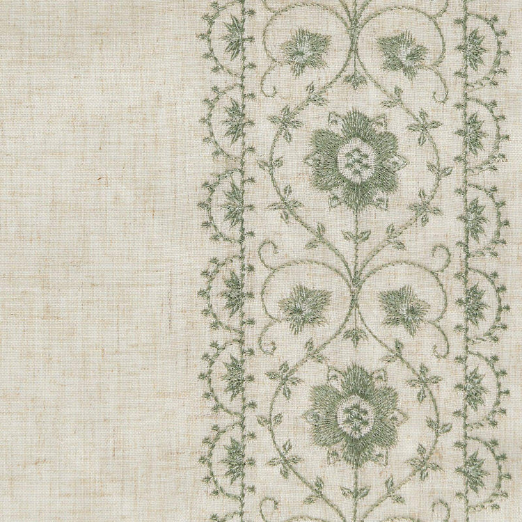 Floral Embroidered Linen Blend Kitchen Curtains - Jinchan Home