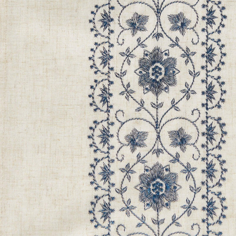 Floral Embroidered Linen Blend Kitchen Curtains - Jinchan Home