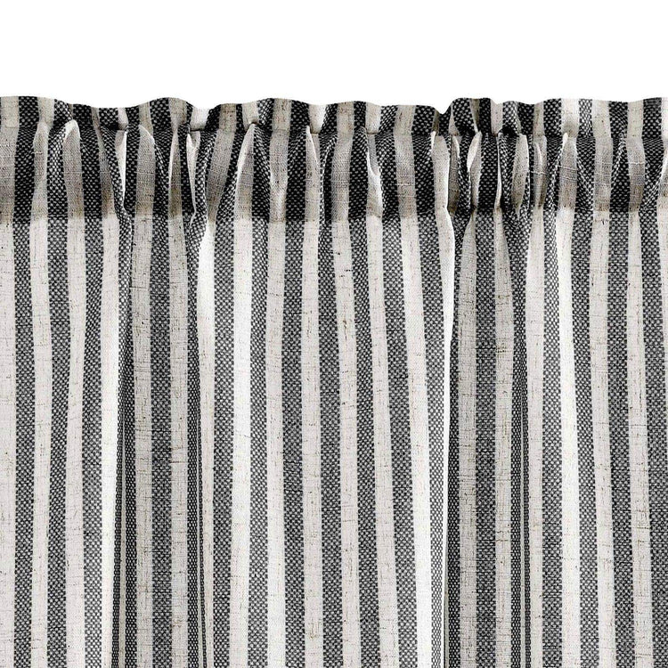 Colorful Striped Linen Wood Ear Edge Kitchen Curtains - Jinchan Home