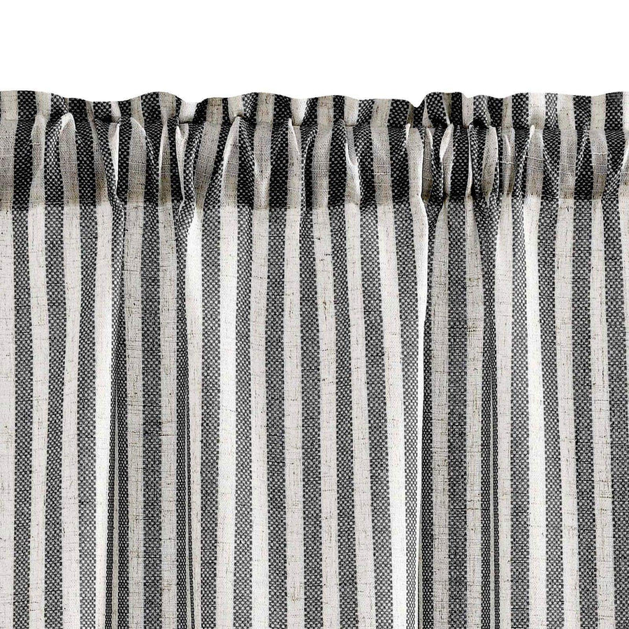 Colorful Striped Linen Wood Ear Edge Kitchen Curtains - Jinchan Home