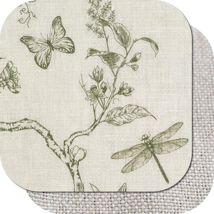 Botanical Butterfly Print Linen Valance - Jinchan Home