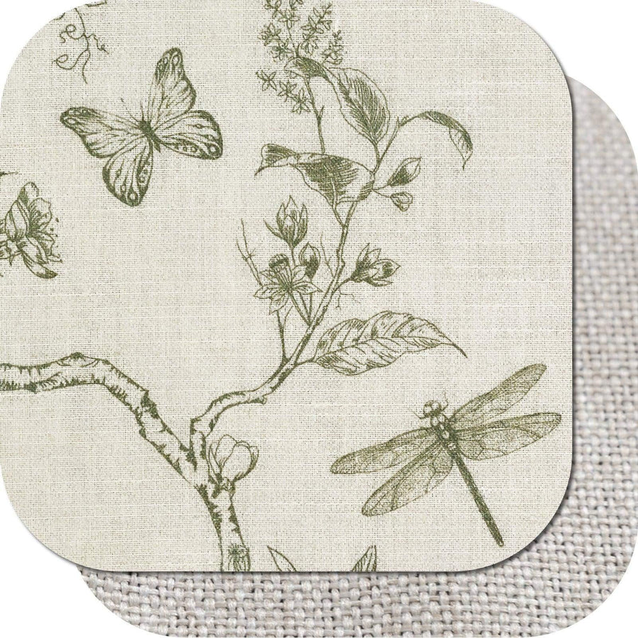 Botanical Butterfly Print Linen Valance - Jinchan Home