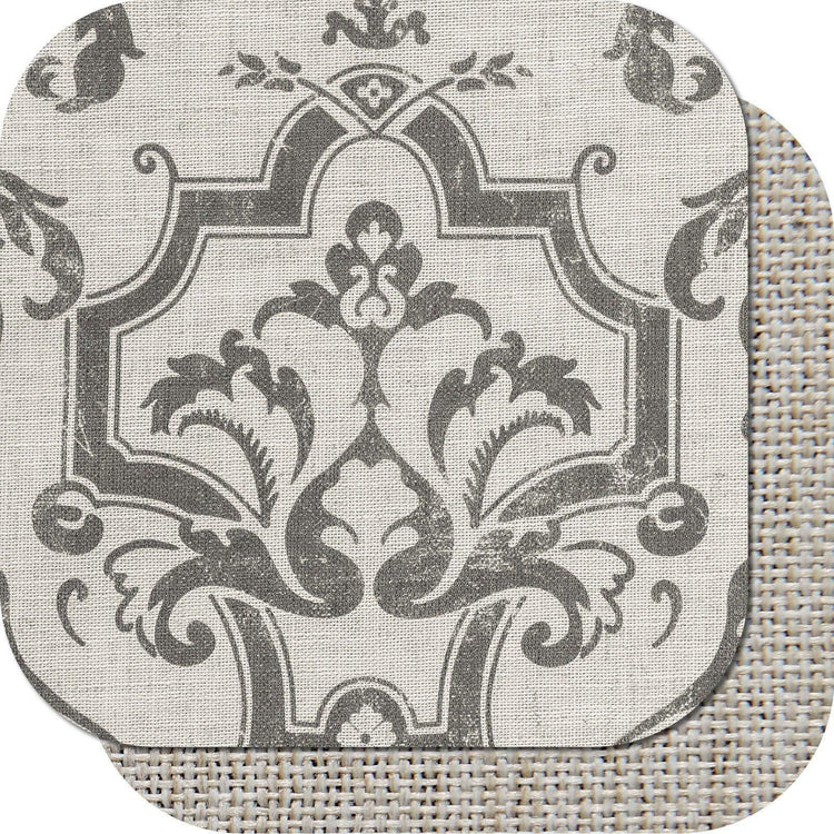 Linen Damask Medallion Valance - Jinchan Home
