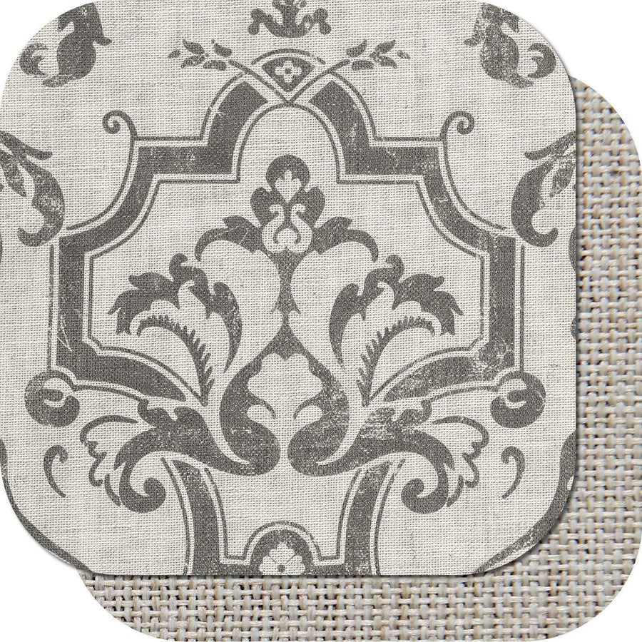 Linen Damask Medallion Valance - Jinchan Home