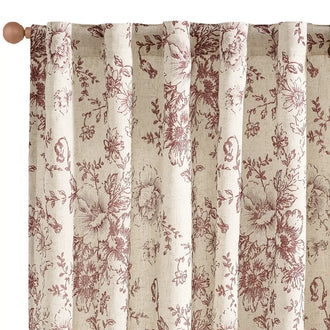 
                    
                      Floral Lined Linen Blend Curtains - Jinchan Home
                    
                  