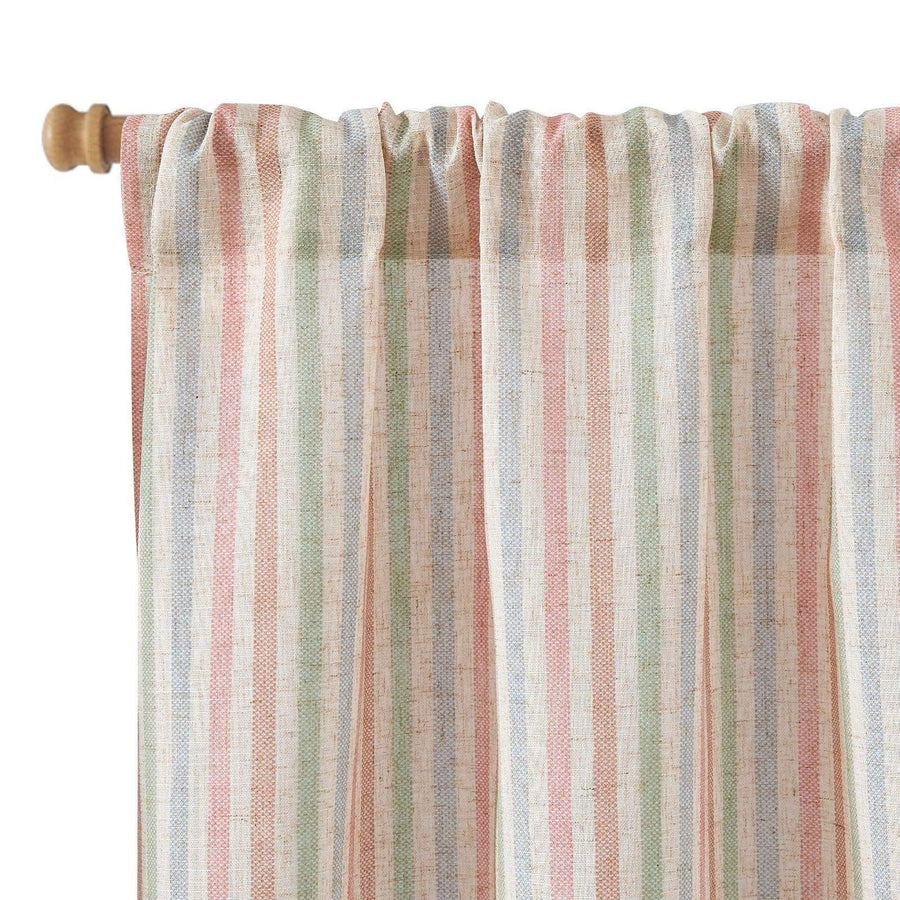 Colorful Striped Linen-Blend Kitchen Curtains - Jinchan Home