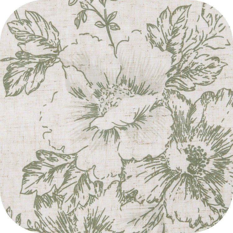 Vintage Line-Art Large Floral Rod Pocket Kitchen Curtains - Jinchan Home