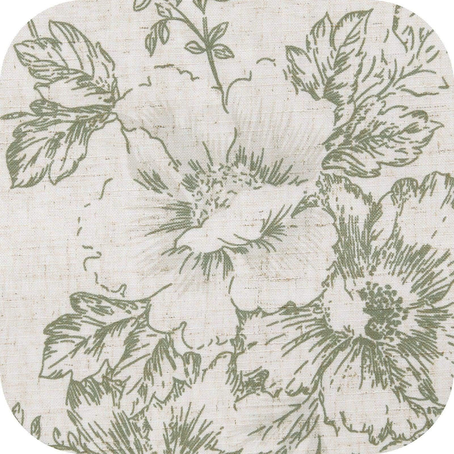 Vintage Line-Art Large Floral Rod Pocket Kitchen Curtains - Jinchan Home