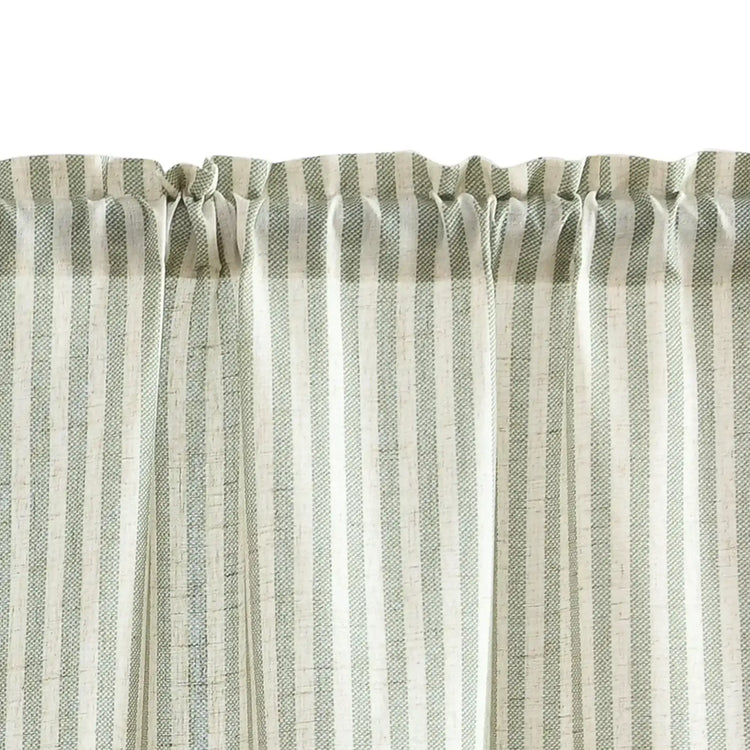 Colorful Striped Linen Wood Ear Edge Kitchen Curtains - Jinchan Home