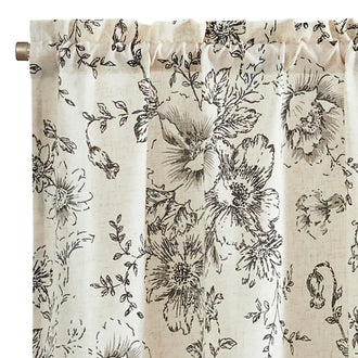 
                    
                      Vintage Line-Art Large Floral Rod Pocket Kitchen Curtains - Jinchan Home
                    
                  