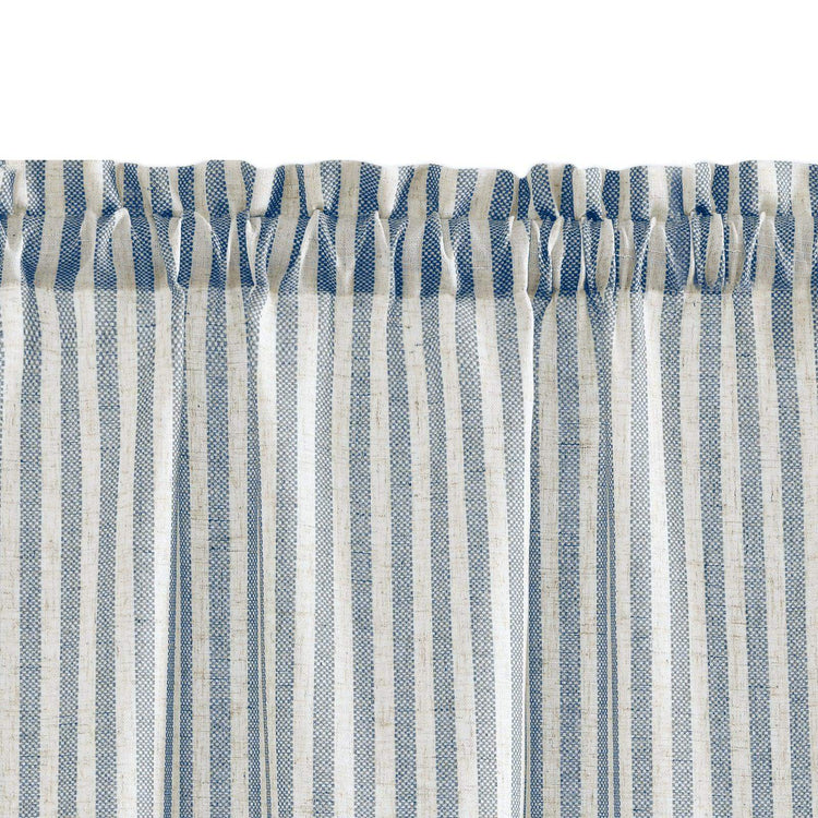 Colorful Striped Linen Wood Ear Edge Kitchen Curtains - Jinchan Home