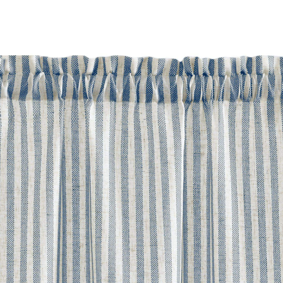 Colorful Striped Linen Wood Ear Edge Kitchen Curtains - Jinchan Home